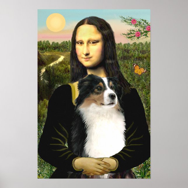Australian shepherd (tri) & Mona Lisa Poster (Framsidan)