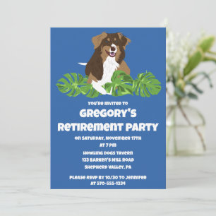 Australian shepherd Tropical Löv Party Inbjudningar