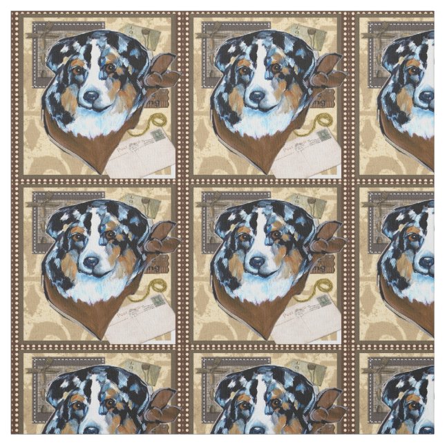 Australian Shepherd Tyg (Provkarta)