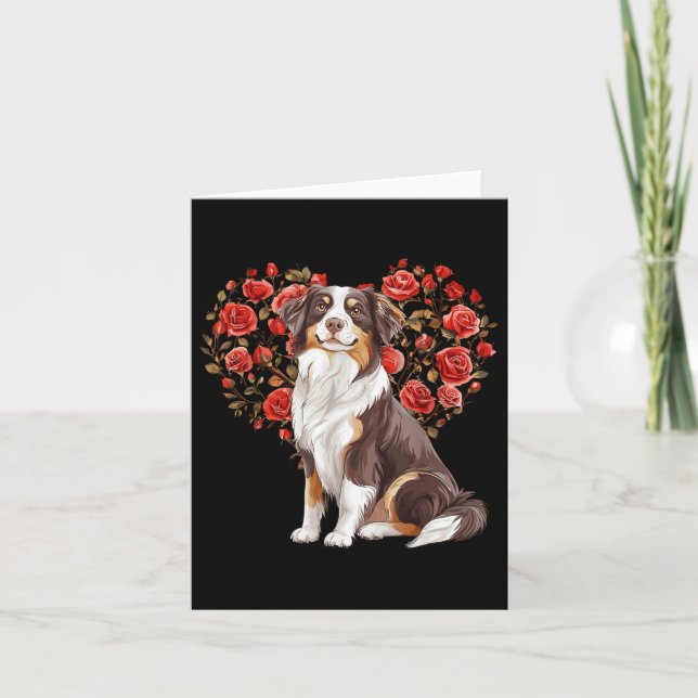 Australian shepherd Valentines day Aussie Älskare  Kort (Framsida)