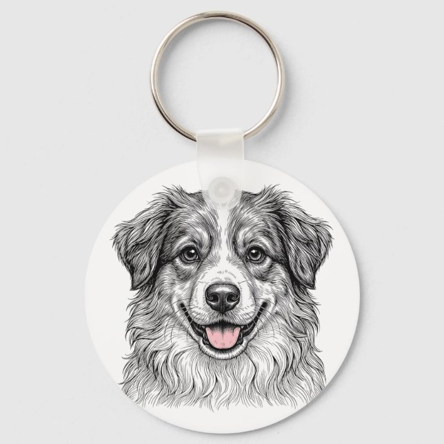 Australian Shepherd Valp Nyckelring (Framsida)