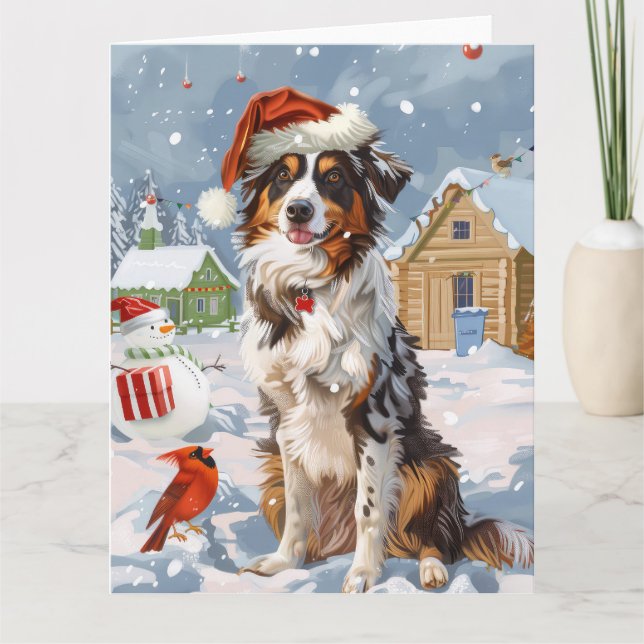Australian Shepherd Vintervonderland Jul Kort (Framsida)
