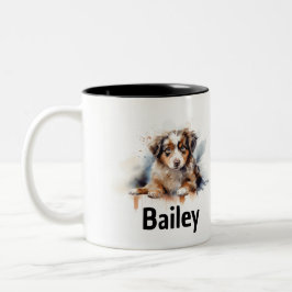 Australian shepherd Watercolor Mugg