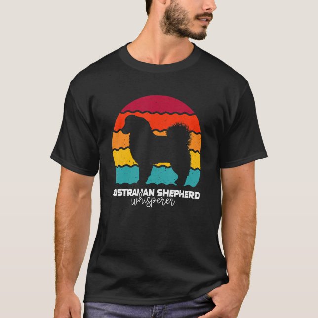 Australian Shepherd Whisperer Retro Vintage T Shirt (Framsida)