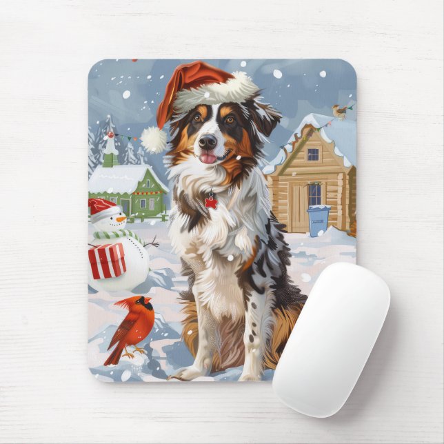 Australian shepherd Winter Wonderland jul Musmatta (Med mus)