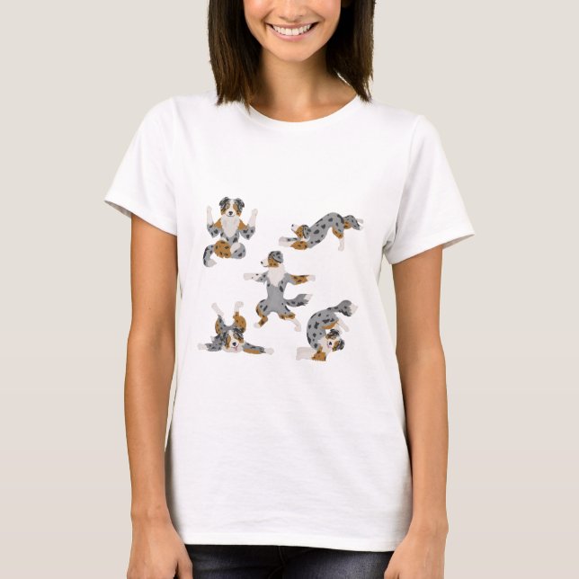 Australian shepherd yoga t shirt (Framsida)