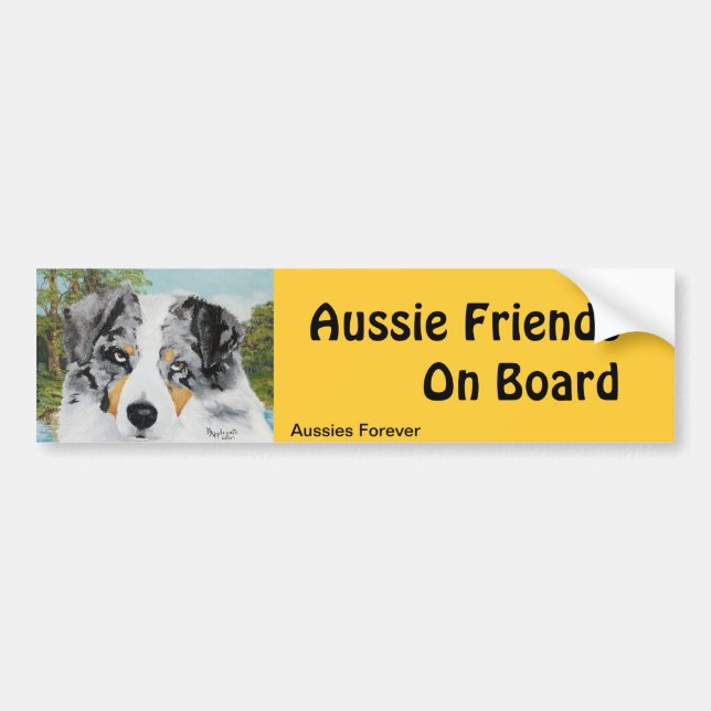 Australian shepherdblåttMerle hund Bildekal (Framsidan)