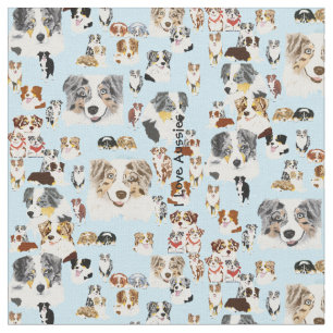 Australian shepherdCollage Cus. Bomull 56" tyg