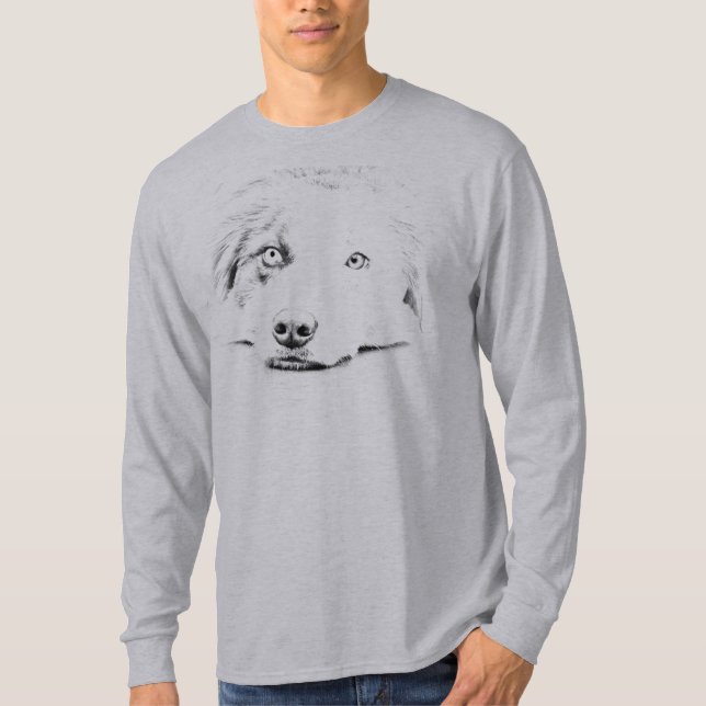 Australian shepherdhundkonst t-shirt (Framsida)