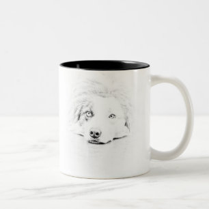 Australian shepherdhundkonst Två-Tonad mugg