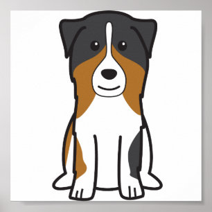 Australian shepherdhundtecknad poster