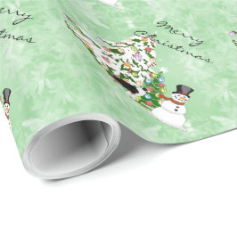 Australian shepherdjul med snögubben presentpapper