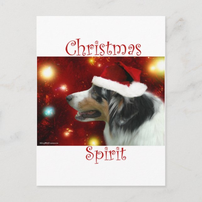 Australian shepherdjulande helg vykort (Framsida)