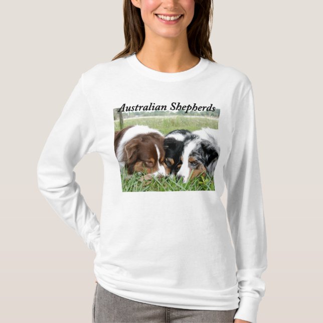Australian shepherdlångärmadT-tröja T-shirt (Framsida)
