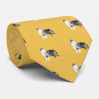 Australian shepherdmanar tvåsidiga printNecktie Slips