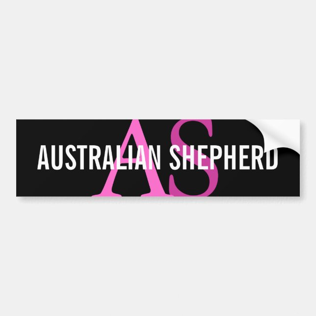 Australian shepherdMonogram Bildekal (Framsidan)
