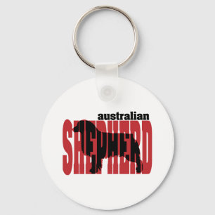 Australian shepherdsilhouette nyckelring