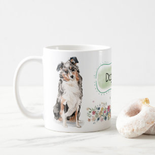 Australian shepherdvattenfärgmugg kaffemugg