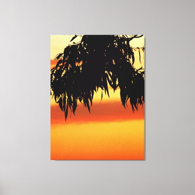 Australian Silhouette Sunset Wrapped Canvas (Framsida)