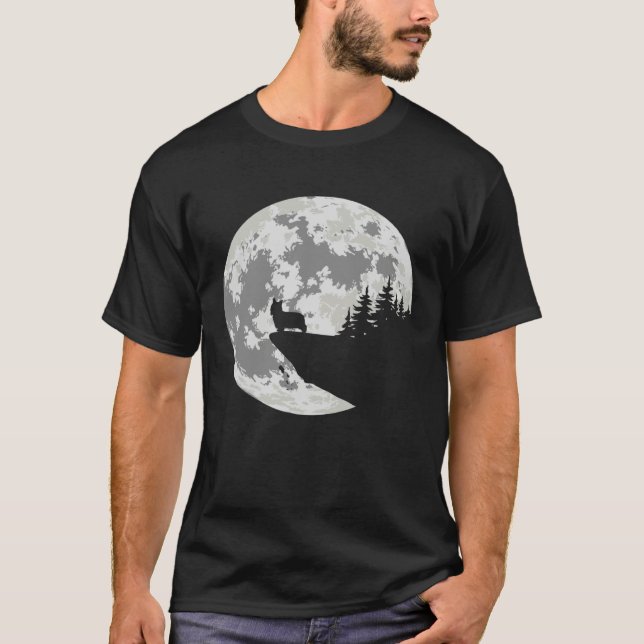 Australian Silky Terrier Apparel And Moon  Hallowe T Shirt (Framsida)