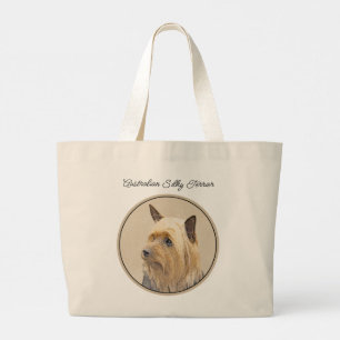 Australian Silky Terrier Painting Original Hund Ar Jumbo Tygkasse