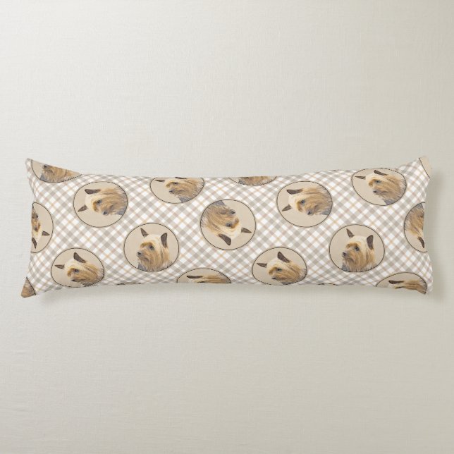 Australian Silky Terrier Painting Original Hund Ar Kroppskudde (Framsidan)