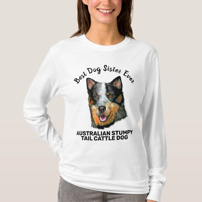 Australian Stumpy Tail Cattle Dog bästa hund syste T Shirt (Framsida)