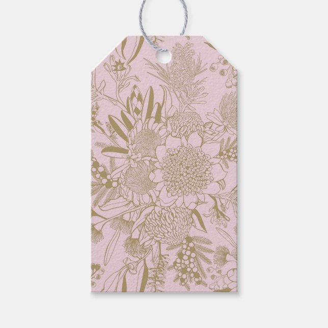 Australian Summer Bush Blooms Presentetikett (Framsidan)