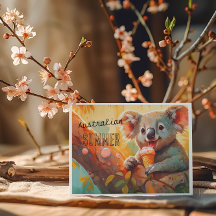 Australian Summer, koala card anpassade