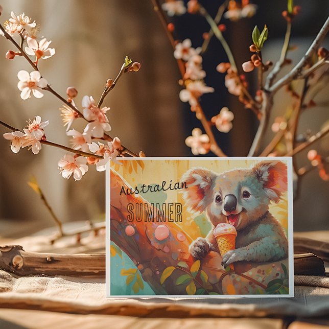 Australian Summer, koala card anpassade Helg Vykort (Skapare uppladdad)