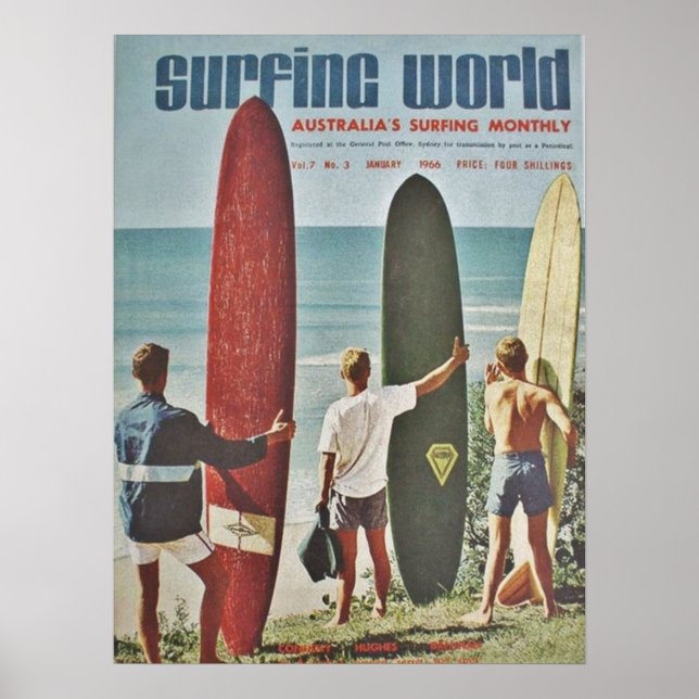 Australian Surfing Poster | SURFA | Surfer | Bas (Framsidan)