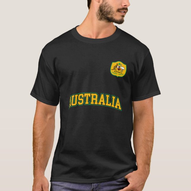Australian Team Sports Soccer Australian Flagga Je T Shirt (Framsida)