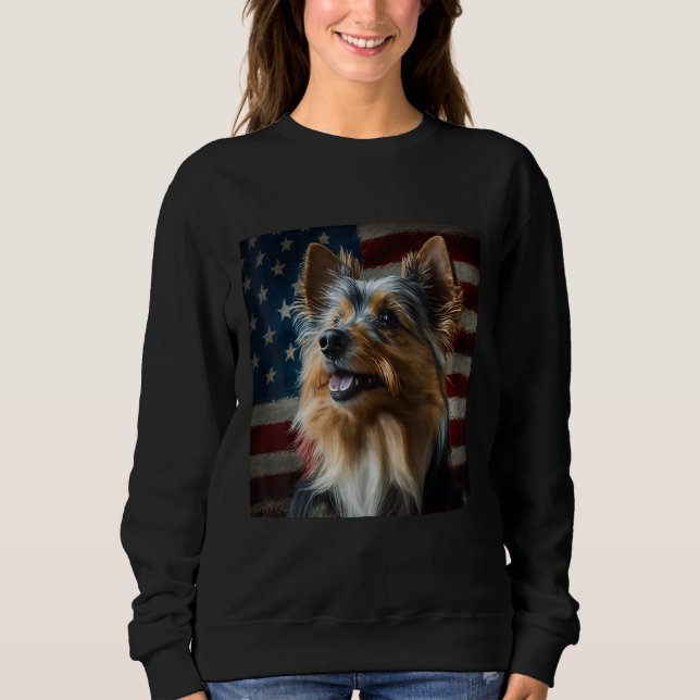 Australian Terrier 4th of July  Australian Terrier T Shirt (Framsida)
