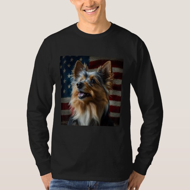 Australian Terrier 4th of July  Australian Terrier T Shirt (Framsida)