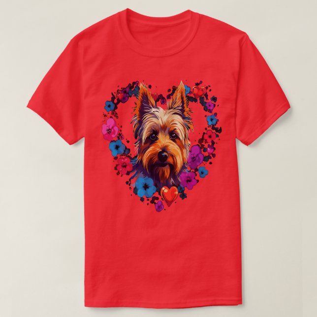 Australian Terrier Alla hjärtans dag T Shirt (Design framsida)