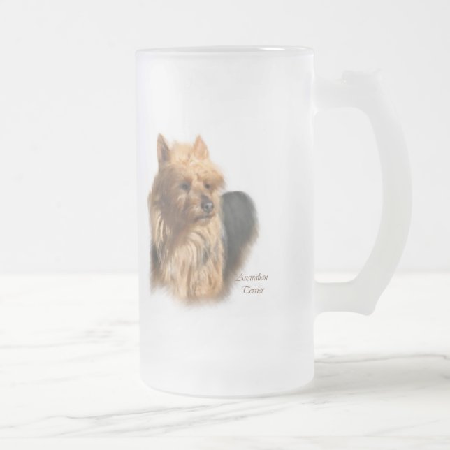 Australian Terrier Art Gifts Frostat Ölglas (Höger)