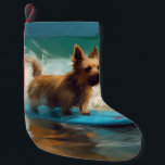 Australian Terrier Beach Surfing Painting Liten Julstrumpa<br><div class="desc">Lägg dig i den lekande världen i hund äventyr med den här fängslande målningen. En andlig hund tar sig till vågar och kör skickligt surfan på en strand som kysstes av sol. Den sjudande konsten fångar på ett vackert sätt kärnan i den upphetsning som finns vid sidan av när hund...</div>