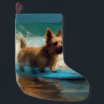 Australian Terrier Beach Surfing Painting Liten Julstrumpa<br><div class="desc">Lägg dig i den lekande världen i hund äventyr med den här fängslande målningen. En andlig hund tar sig till vågar och kör skickligt surfan på en strand som kysstes av sol. Den sjudande konsten fångar på ett vackert sätt kärnan i den upphetsning som finns vid sidan av när hund...</div>
