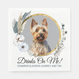 Australian Terrier Bröllop Napkins with Hundar Pho Pappersservett