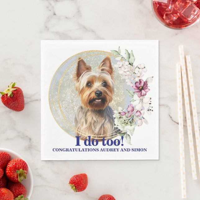 Australian Terrier Bröllop Napkins with Hundar Pho Pappersservett (Insitu)