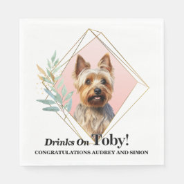 Australian Terrier Bröllop Napkins with Hundar Pho Pappersservett