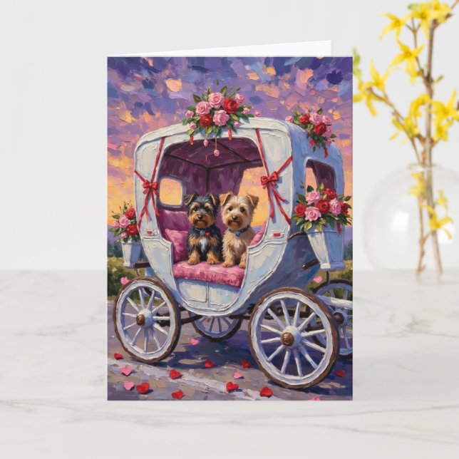 Australian Terrier Dog Valentine's Day  Kort (Gul blomma)