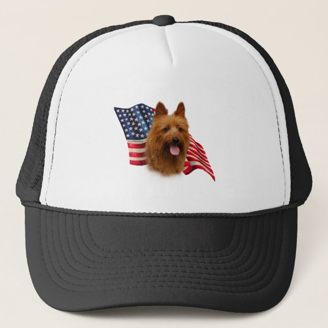 Australian Terrier Flagga Truckerkeps (Framsida)