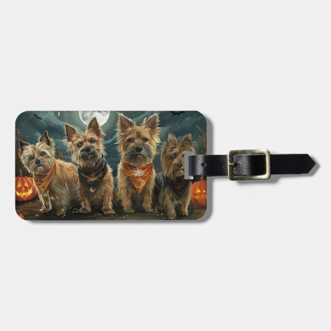 Australian Terrier Halloween Kuslig Bagagebricka (Horisontell Framsida)