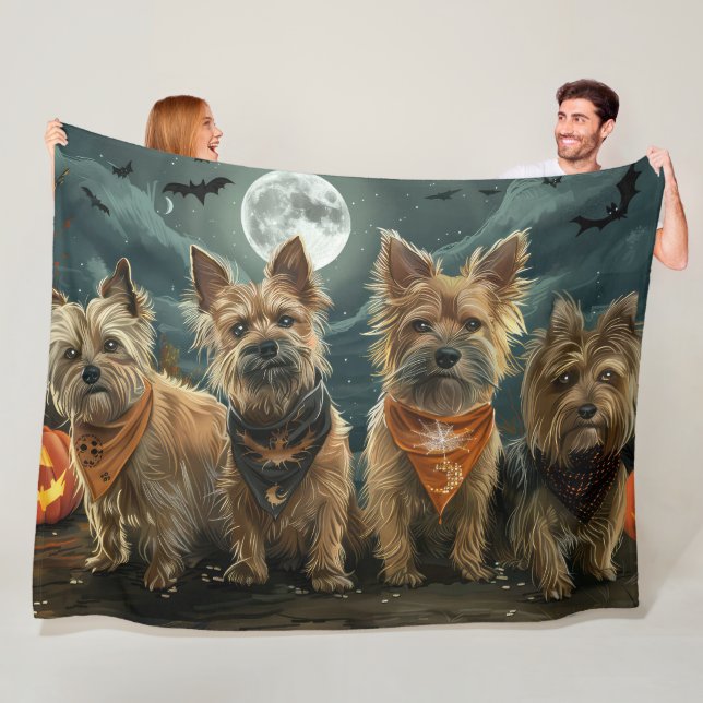 Australian Terrier Halloween Kuslig Fleecefilt (På plats)