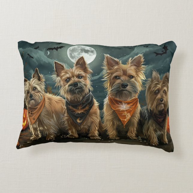 Australian Terrier Halloween Kuslig Prydnadskudde (Baksidan)