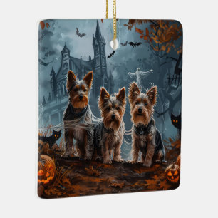 Australian Terrier Halloween Natt Hund Delight Julgransprydnad Keramik