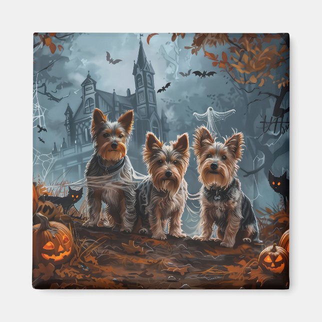 Australian Terrier Halloween Natt Hund Delight Magnet (Framsidan)