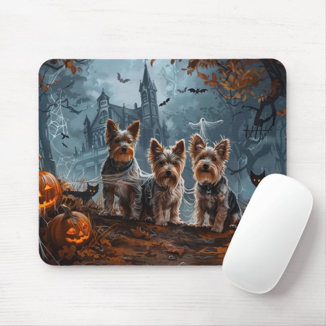 Australian Terrier Halloween Natt Hund Delight Musmatta (Med mus)