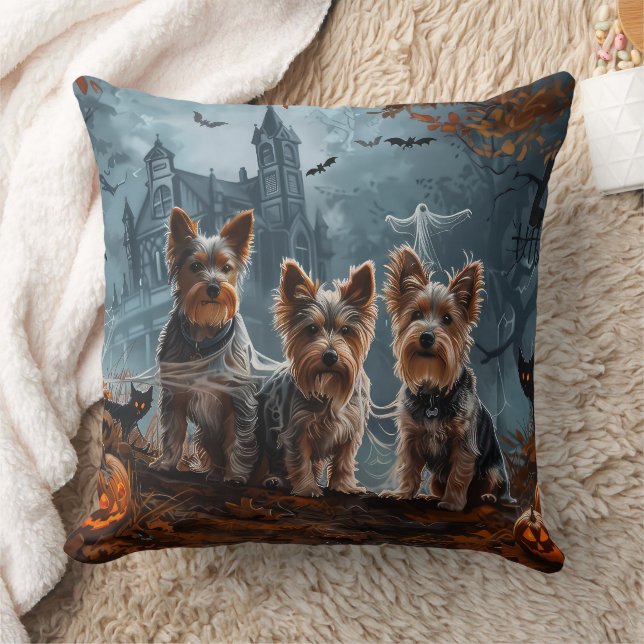 Australian Terrier Halloween Night Doggy Delight Kudde (Filt)